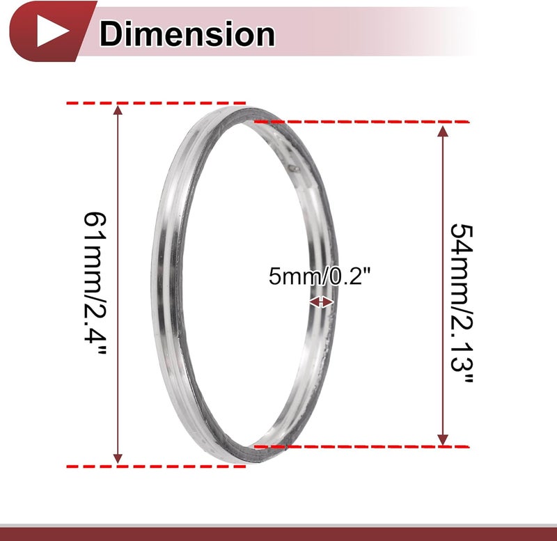 REPAIROCK ID 54mm Exhaust Manifold Gasket Prevent Leak Noise Exhaust Donut Gasket Muffler Ring Exhaust Flange Gasket for Car SUV Truck Graphite Stainless Steel - Image 4